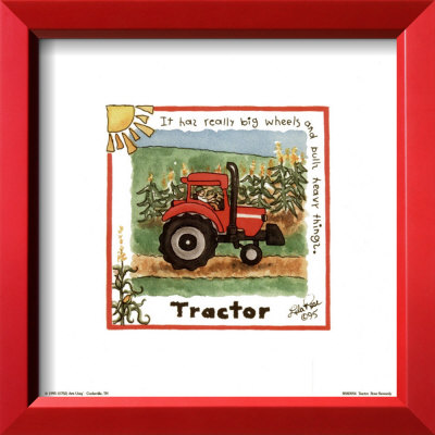 A Blurry Tractor Moving With Speed In A Brown Field by Lila Rose Kennedy Pricing Limited Edition Print image
