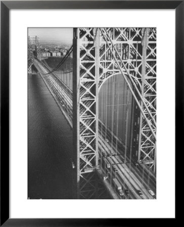 George Washington Bridge With Manhattan In Background by Margaret Bourke-White Pricing Limited Edition Print image