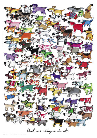 One Hundred Dogs And A Cat by Kevin Whitlark Pricing Limited Edition Print image