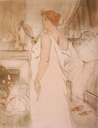 Elles - Femme A La Glace by Henri De Toulouse-Lautrec Pricing Limited Edition Print image