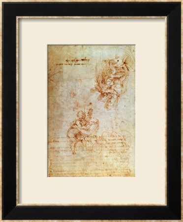 Studies Of Madonna And Child (Ink) Inv.1859/5014/818 Recto (W.31) by Michelangelo Buonarroti Pricing Limited Edition Print image