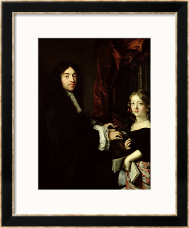 Portrait Of Charles Couperin And The Daughter Of The Artist, 1665-79 by Claude Lefebvre Pricing Limited Edition Print image