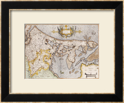 Engraved, Hand Colored Map Of Holland, 1595 by Gerardus Mercator Pricing Limited Edition Print image