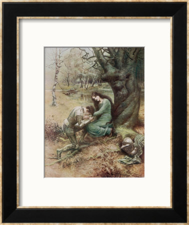 Medieval Knight With His Young Lover Gets Down On One Knee by P. Clarke Pricing Limited Edition Print image