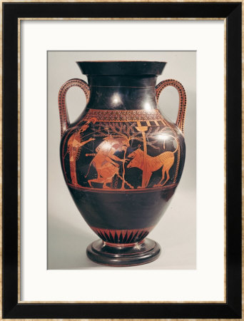 Attic Red-Figure Belly Amphora Of Herakles Capturing Kerberus, Greek, From Athens, 6Th Century B by Andokides Pricing Limited Edition Print image