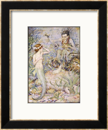 The Little Mermaid Talks With The Witch On The Sea-Floor by Monro S. Orr Pricing Limited Edition Print image