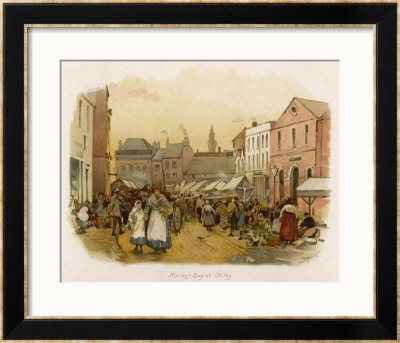 George Eliot Market Day At Milby The Setting For Janets Repentance In Scenes Of Clerical Life by G.G. Kilburne Pricing Limited Edition Print image