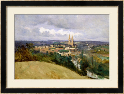 General View Of The Town Of Saint-Lo, Circa 1833 by Jean-Baptiste-Camille Corot Pricing Limited Edition Print image