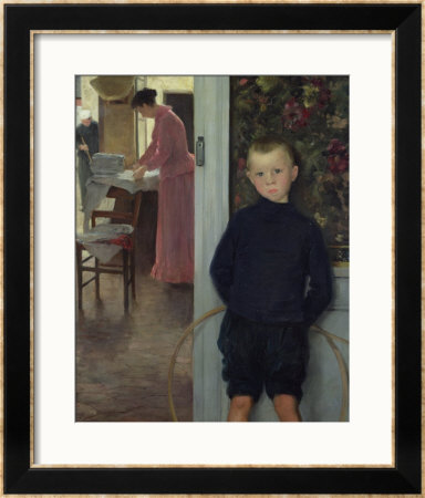 Interior With Women And A Child by Paul Mathey Pricing Limited Edition Print image
