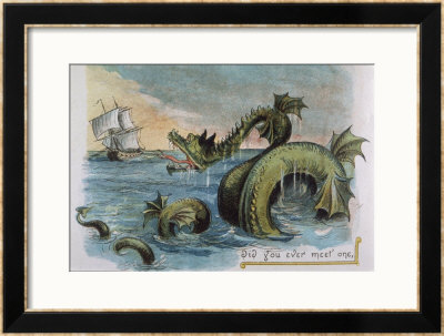 Sea Monster Looks At A Sailing Ship by R. Andre Pricing Limited Edition Print image