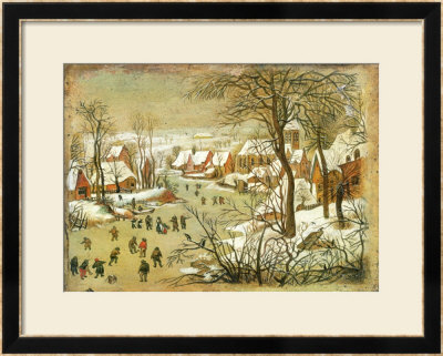 Winter Landscape With Figures On A Frozen River by Pieter Bruegel The Elder Pricing Limited Edition Print image