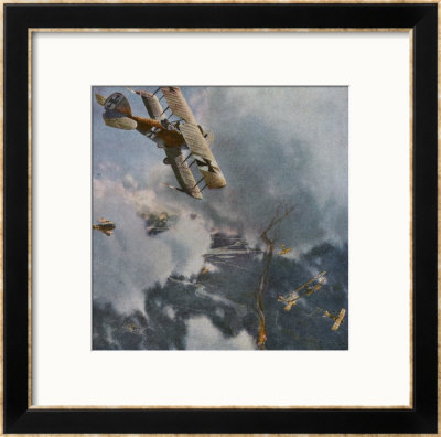 German And Allied Aeroplanes In A Dog-Fight Over The Western Front by Zeno Diemer Pricing Limited Edition Print image