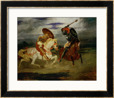 A Fight Between Knights by Eugene Delacroix Pricing Limited Edition Print image