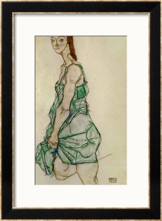 Standing Woman In Green Shirt, 1914 by Egon Schiele Pricing Limited Edition Print image
