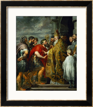 Saint Ambrosius And Emperor Theodosius, Around 1615 by Peter Paul Rubens Pricing Limited Edition Print image