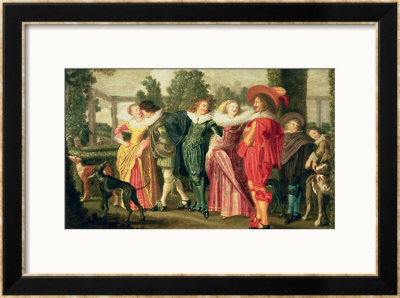 A Promenade In The Garden, Circa 1623 by Dirck Hals Pricing Limited Edition Print image