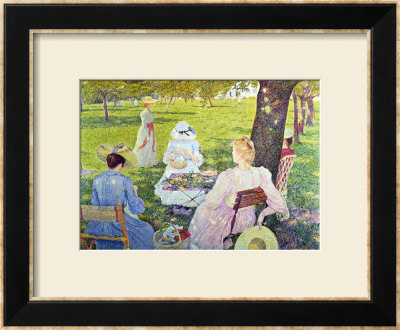 Family In The Orchard, 1890 by Théo Van Rysselberghe Pricing Limited Edition Print image