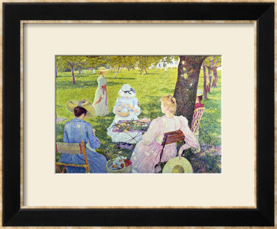 Family In The Orchard, 1890 by Theo Van Rysselberghe Pricing Limited Edition Print image