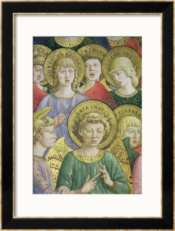 Choir Of Angels, Detail From The Journey Of The Magi Cycle In The Chapel, Circa 1460 by Benozzo Di Lese Di Sandro Gozzoli Pricing Limited Edition Print image