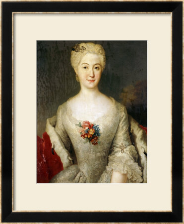 Portrait Of Anna Friederike, Furtin Von Anhalt-Kothen, Half Length In A White Dress, Circa 1738 by Antoine Pesne Pricing Limited Edition Print image