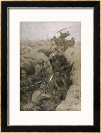 Germans Repel A French Attack On The Trenches In Champagne France by Karl Wagner Pricing Limited Edition Print image