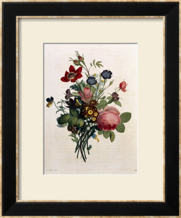 Bouquet Of Rose And Lily Of The Valley by Jean Louis Prevost Pricing Limited Edition Print image