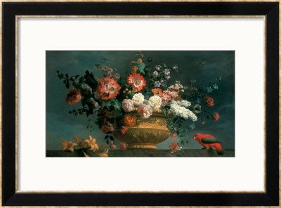 Flower Piece With Parrot by Jakob Bogdani Or Bogdany Pricing Limited Edition Print image