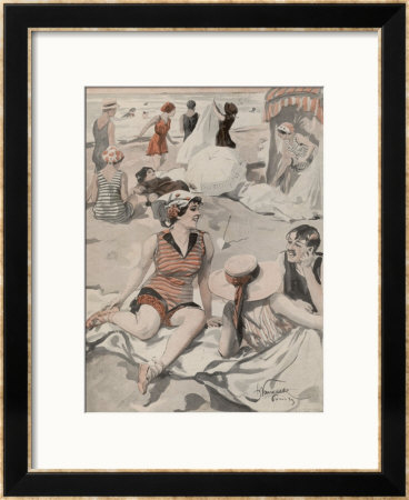 An Enjoyable Flirtation On A Popular German Beach by J. Nemian Pricing Limited Edition Print image