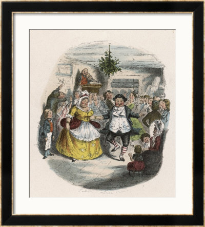 Mrs Fezziwig's Ball, Shown To Scrooge By The Ghost Of Christmas Past by John Leech Pricing Limited Edition Print image