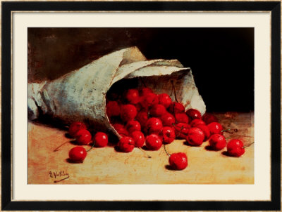 A Spilled Bag Of Cherries by Antoine Vollon Pricing Limited Edition Print image