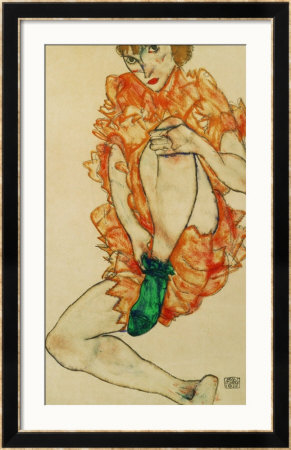 The Green Stocking, 1914 by Egon Schiele Pricing Limited Edition Print image