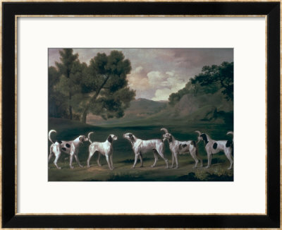 Foxhounds In A Landscape, 1762 by George Stubbs Pricing Limited Edition Print image