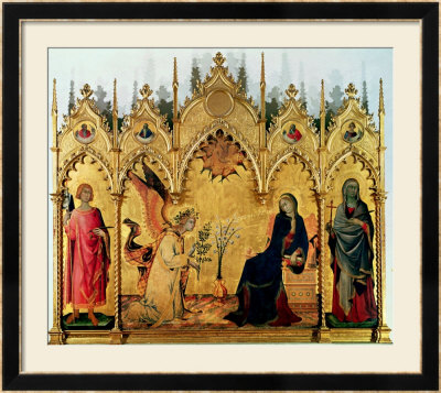The Annunciation With St. Margaret And St. Asano, 1333 by Simone Martini Pricing Limited Edition Print image