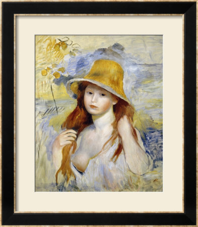 Young Girl With A Hat, 1884 by Pierre-Auguste Renoir Pricing Limited Edition Print image