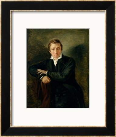 Portrait Of Heinrich Heine 1831 by Moritz Daniel Oppenheim Pricing Limited Edition Print image