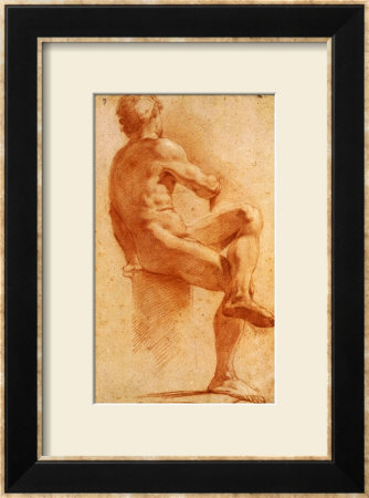 A Male Nude Seated With His Back Turned by Annibale Carracci Pricing Limited Edition Print image