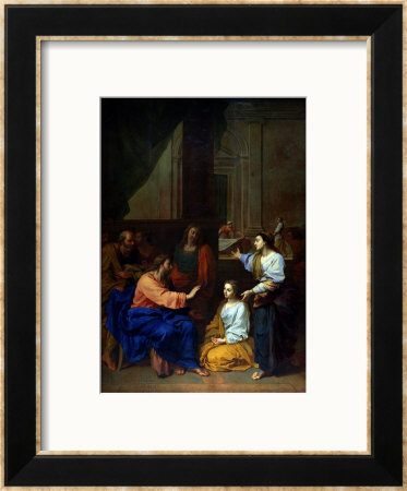Christ With Martha And Mary by Claude Simpol Pricing Limited Edition Print image