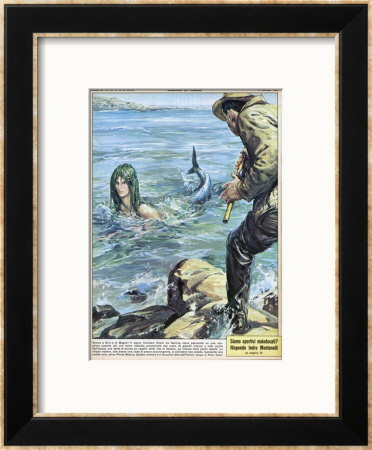 At Bocca Di Magra Italy Fisherman Colmaro Orsino Of Genova Sees A Mermaid by Walter Molini Pricing Limited Edition Print image