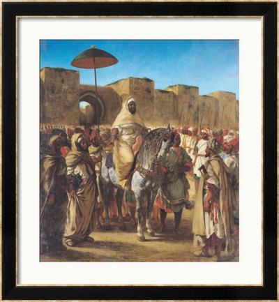 Sultan Of Morocco, Leaving His Palace Of Meknes With His Entourage, March 1832, 1845 by Eugene Delacroix Pricing Limited Edition Print image