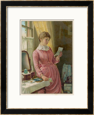 She Reads A Letter At Her Dressing Table by Steer Pricing Limited Edition Print image
