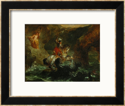 Saint George Fighting The Dragon, Also Called Perseus Delivering Andromeda by Eugene Delacroix Pricing Limited Edition Print image