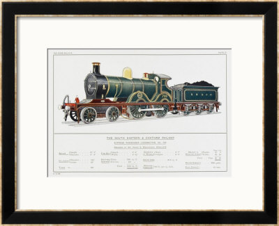 South Eastern And Chatham Railway Express Loco No 735 by W.J. Stokoe Pricing Limited Edition Print image