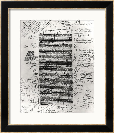 Page From One Of Balzac's Works With Handwritten Corrections by Honore De Balzac Pricing Limited Edition Print image
