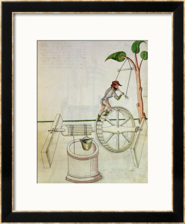 Man Putting Into Motion A Wheel-Driven Well by Jacobi Mariani Pricing Limited Edition Print image
