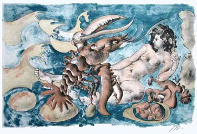 Dames Des Decans - Cancer, Femme Et Fotus by Hans Erni Pricing Limited Edition Print image