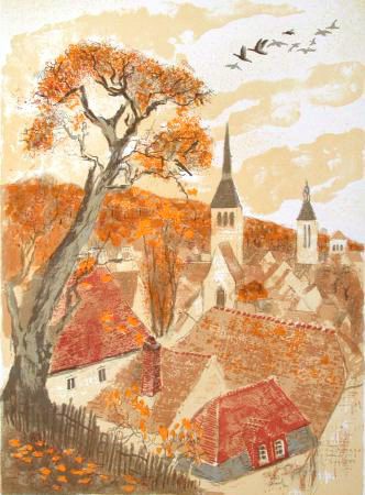 Village A L'automne by Pierre-Eugene Clairin Pricing Limited Edition Print image