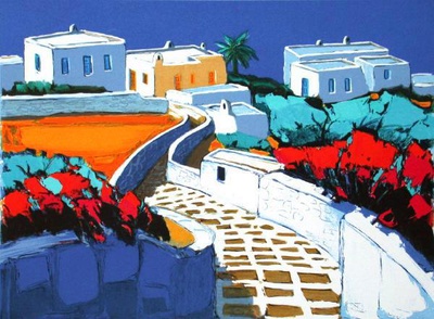 Mykonos : Traverse Fleurie by Jean Claude Quilici Pricing Limited Edition Print image