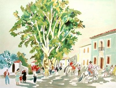 Cavaiiers Au Caylar by Yves Brayer Pricing Limited Edition Print image