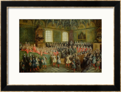 Bed Of Justice Held In The Parliament At The Majority Of Louis Xv (1710-74), 22Nd February 1723 by Nicolas Lancret Pricing Limited Edition Print image