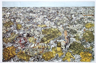 Cimetiere Automobile by Erro (Gudmundur Gudmundsson) Pricing Limited Edition Print image